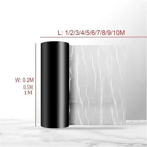 Kickoff That Leaky Roof With Heavy Duty Self Adhesive Waterproof Tape Thick Aluminum Foil Underlayer For Garages displayed with dimensions.
