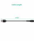 USB Charging Cable Replacement For Cordless Power Flosser 3000 Sonicare Compatible, 4 Foot USB Lead, Travel Ready