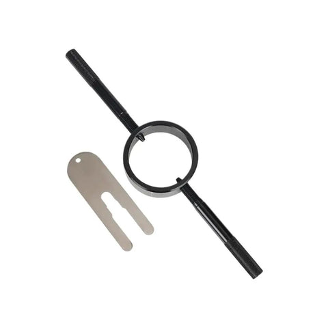 Fork Spring Compressor Tool Kit For Upside Down Streetbike Forks Radial Pin Spanner Beefy Build Black Finish Motorcycle Suspension Maintenance Kit Easy Install Durable Replacement, black metal tool