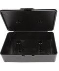 Slick Black Plastic Quick Change Rear End Gear Storage Boxes, open view showing interior for 6 and 10 spline differentials.