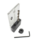 Dowel Drilling Jig Kit For Centering Holes On One Half Inch Stock With A Quarter Inch Guide Spaced Three Quarters On Center Three Sixteenth Inch Acrylic Faces And Hardened Steel Drill Guides Easy To Use No Fuss Transfer Marks Built To Last