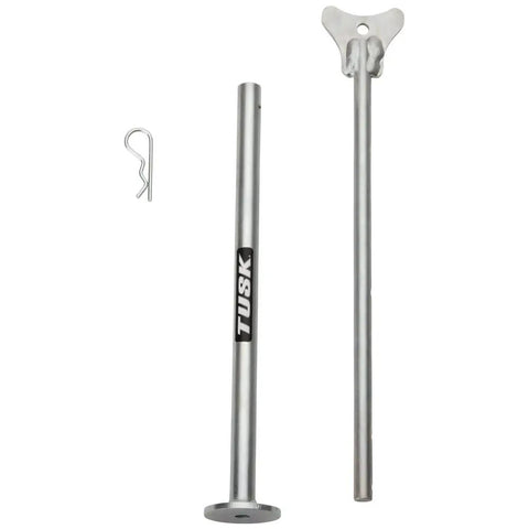 Beefy Adjustable Motorcycle Stand for Maintenance and Service 11 to 19 inch lift zinc plated heavy duty steel components shown