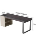Top Shelf Standing Desk With Sleek Smoky Matte Paint Boss Ready Computer Workstation showcasing dimensions and design.
