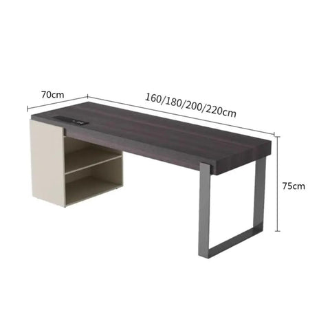Top Shelf Standing Desk With Sleek Smoky Matte Paint Boss Ready Computer Workstation showcasing dimensions and design.