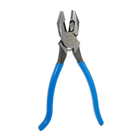 Heavy Duty 9 Inch Ironworker Pliers For Rebar ACSR Screws Nails And Hardened Wire, High Leverage Side Cutters, Blue Hook Bend Handles