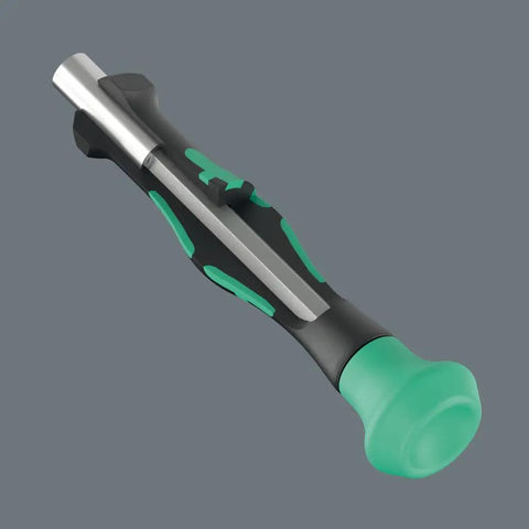 Micro Bitholding Screwdriver With 4 mm External Hex Drive, ergonomic handle with anti-roll cap, power zone for high torque