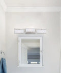 Meridian 25 Inch 3 Light Bathroom Vanity Light Fixture In Satin Platinum, Damp Rated G9 Bulb Compatible, UL And CUL Listed