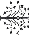 Kick Ass Wrought Iron Door Hinges With Glossy Black Powder Coating, decorative floral design for farmhouse and barn gates.