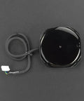 Top view of RPLiDAR S2L 18m ToF LiDAR Scanner for indoor and outdoor mapping with IP65 rating, black compact design with cable.