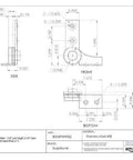 Technical drawing of Friction Hinge in 430 Stainless Steel for Cabinets and Doors, 1.25 in leaf height, 2.375 in open width, side and front view.