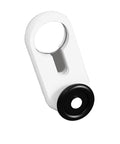 Heavy Duty Curtain Rail Pulley Wheels With Slick Dead Silent Glide Action For Quick Replacement On Track Systems, white and black design.