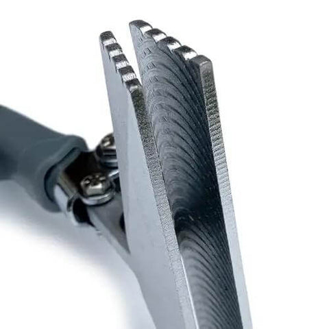 Close-up of Sheet Metal Hand Seamer with 1/4 Inch Increment Marks, heavy-duty steel build, showing precise seaming edges.