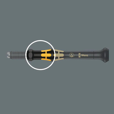 Close-up of Kraftform Kompakt ESD 11 Piece Micro Tool Set For Precision Mechanics With Anti Roll Holder, Quick Release Chuck