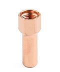 Top Tier 20 Pack Plasma Cutter Consumables Kit With 51246 Nozzle Tips And 52556 Electrodes For Pro Level Cutting Performance On Steel That Fits Pt-100 Torches Securely Made For Long Lasting Heavy Duty Work Without Modification Required, showing a copper nozzle tip.