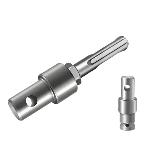 Go-To Universal Auger Adapter Tool With Four Interface Types And Round Hex Handle, showing close-up of metal construction