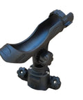 Power Lock Rod Holder For 45 Degree Boat Track System That Fits Lund Sport Track G3 Lowe Ranger Crestliner Gunnel Tracks Heavy Duty UV Stabilized Fiberglass Reinforced Polymer For Durability Easy Install And Quick Move, black side view