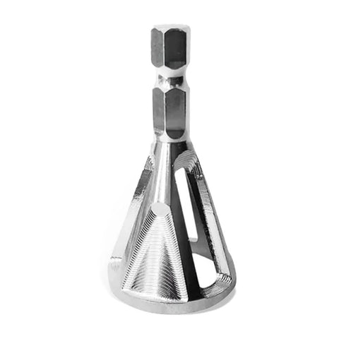 Deburring external chamfer tool for drill bits; stainless steel conical cutter