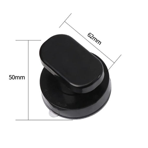 Dimensions of high strength suction cup armrest, 50mm by 62mm, for cabinets, wardrobes, refrigerators; ABS construction