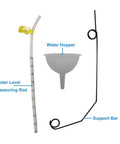 Water level measuring rod, water hopper funnel, and support bar for Heavy Duty Industrial Steam Iron And Boiler Setup.