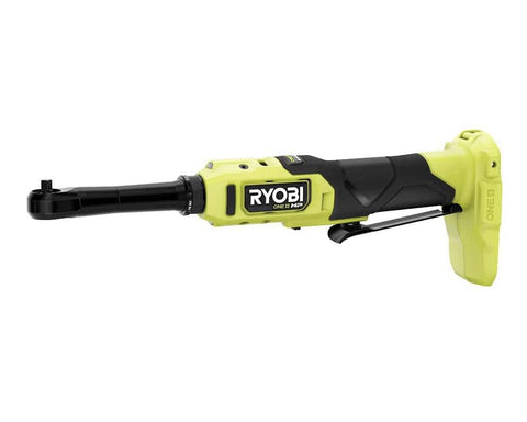 18V Brushless Cordless 1/4 Inch Extended Reach Ratchet Bare Tool Only, Pro Grade Quality, Long Reach for Tight Spaces, Quick Access, Durable Construction, No Battery or Charger Included on white background