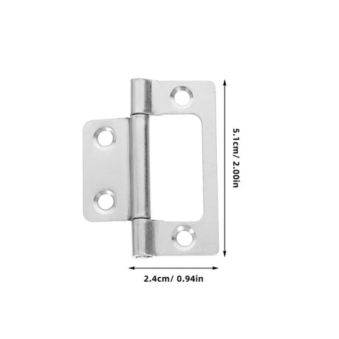 12 Piece Stainless Steel Cabinet Door Hinges Set Quiet Flush Self Closing For Wardrobe And Office Use 51x25x1.2mm White Nickel Non Mortise