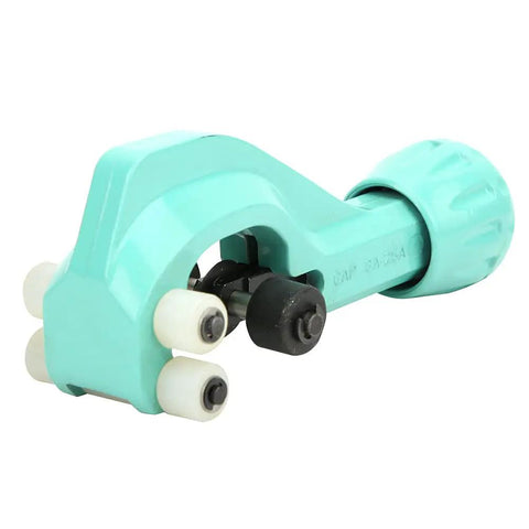 Heavy Duty Pipe Cutter for 8 to 32mm Tubes Alloy Steel Build by blue tool side view showing cutting wheels for clean seamless cuts