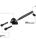 Punch And Die Set For M12 FUEL Nibbler Fits Milwaukee Tool 16 Gauge, image showing parts including punch, die, and retention screws.