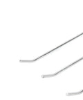 Slot Board Hook Set 20cm Aluminum Alloy 3.3mm Pro Grade Heavy Duty Slat Wall Hanging Hooks close-up on tips and finish