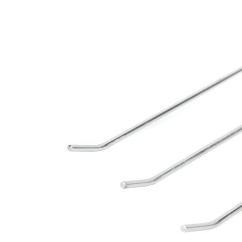 Slot Board Hook Set 20cm Aluminum Alloy 3.3mm Pro Grade Heavy Duty Slat Wall Hanging Hooks close-up on tips and finish