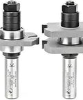 Two Piece Carbide Tipped Tongue And Groove Router Bit Set, Half Inch Kerf, One And Seven Eighths Inch Diameter, Three Quarter Inch Cutting Height