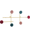 Slick Wall Mounted Coat Rack With Heavy Duty Adhesive Hooks And Key Holder For Mudroom Setup Easy Peel Design in gold with colorful hooks.