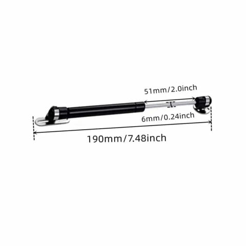 6 Inch Gas Struts for Cabinets 50N 11lb Lift Supports Shocks Black 4 Piece Set With Screws showing dimensions