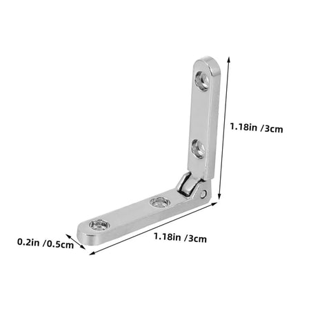 12 Pack Zinc Alloy Miniature Hinges 90 Degree Silver Jewelry Box Hardware Small Decorative Cabinet Hinges For Wooden Furniture Treasure Chest Durable Heavy Duty Minimalist Design Easy Install Boss Level Quality, side view with dimensions