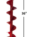 8 Inch Post Hole Auger Bit With Power Head Attachment For Gas Post Hole Digger Great For Digging Electric Fence Posts Signs And Planting Through Tough Dirt And Rock Made In The USA, showing full length and diameter.