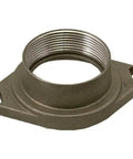 Ten Pack Universal Two Inch Bolt On Conduit Hubs Featuring Nema Three R Rainproof Design for secure pipe connections, showing threaded profile.