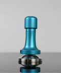Workhorse Espresso Puck Distributor And Leveling Tool Fits 51 To 58 Millimeter Portafilters Made From Solid 304 Stainless Steel, blue design.