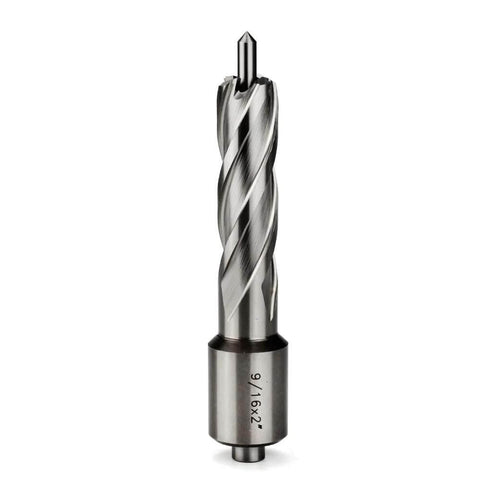 Oscarbide 9/16x2 annular cutter with 3/4 in Weldon shank and pilot pin for magnetic drill press