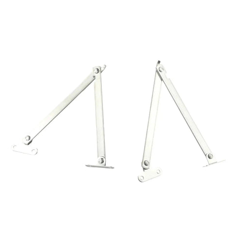 Two Pack Stainless Steel Cabinet Door Lift Up Stay Hinges For Cupboards And Furniture 2-piece set displayed on white background