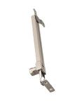 Side view of 7 Stage Adjustable Window Opening Limiter Lock For Casement Windows, Stainless Steel Stopper With Rotary Safety Lock in silver finish.