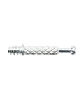 Heavy Duty Three In One Screw Connector Bolt For Furniture Assembly Rock Solid Cabinet Hardware Badass Cam Lock Nuts Built Tough Quick Setup Woodworking Panel Joinder Kit M6X40MM Carbon Steel close up view of silver connector screw