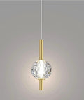 Nordic Minimalist Pendant Light With Crystal Glass Shade, Adjustable Mini Ball Design, Modern Metal Base Hanging Lamp