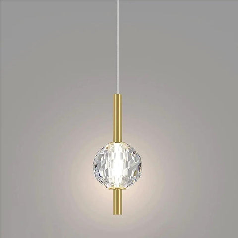 Nordic Minimalist Pendant Light With Crystal Glass Shade, Adjustable Mini Ball Design, Modern Metal Base Hanging Lamp