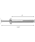 Side view of Hammer Drive Nail In Anchors For Cement Concrete One Quarter Inch Diameter Zinc Alloy 50 Pieces with 2-inch length.