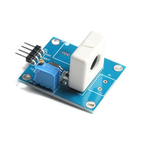 The Real Deal Hall Current Sensor Detector Board Delivering 35A Precision Overcurrent Alert Light And Short Circuit Shutoff For Super Smooth Plug And Play Installations on a blue printed circuit board with a white sensor.