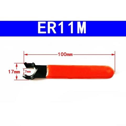 Get That Sweet Grip With This High Carbon Steel ER Collet Chuck Wrench Spanner For Your CNC Milling Machine And Lathe Clamping Nu, red black handle, 100mm tool, ER11M size.