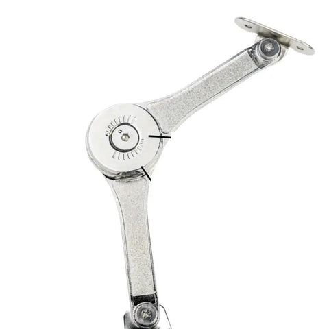 2 Pack Heavy Duty Toy Box Hinges With Soft Close Lid Support Beefed Up 50 Lb Capacity close-up of metal hinge mechanism