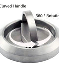 Round Recessed Pull Handle For Cabinets And Furniture 2.91 Inch By 0.55 Inch Concealed Brushed Stainless Steel Door Knob rotation