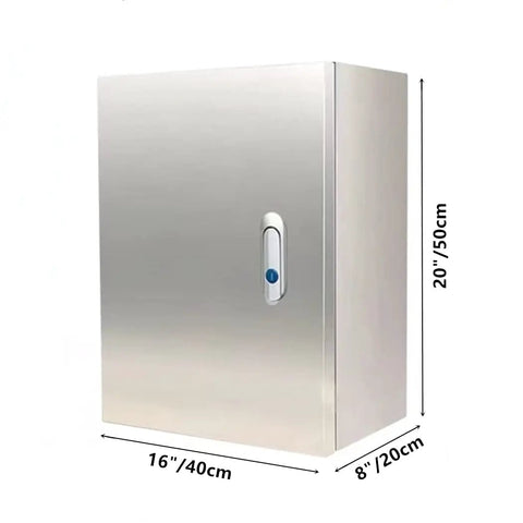 Weatherproof 304 Stainless Steel Electrical Enclosure Box 20 by 16 by 8 Inches with Mounting Plate for Outdoor Use