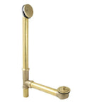 Made To Match Tub Waste And Overflow Lift And Turn Drain In Brushed Brass, Built Tough Brass Construction, Fits Standard 1-1/2 In Drain, 20 Gauge