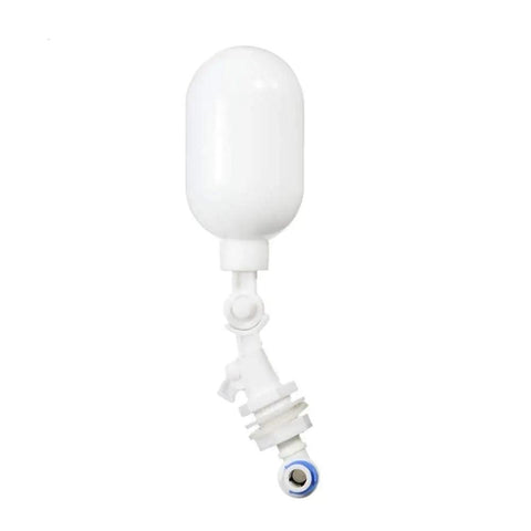 OD Tube Adjustable Float Ball Valve Shut Off For Aquarium And RO Water Filtration System, Automatic Water Level Control For Fish Tanks, Quarter Inch Pipeline Compatible, Corrosion Resistant, Easy Install, Long Life, white plastic 1/4 in valve